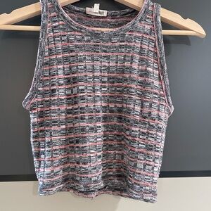 Striped Gray and Orange Women's Tank Top